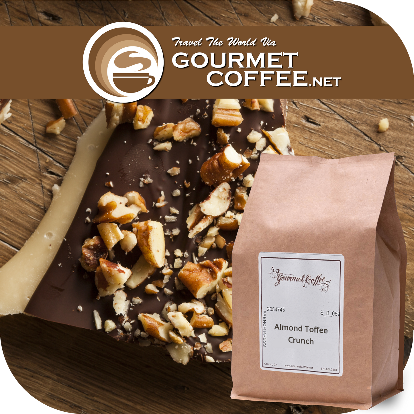 Almond Toffee Crunch Flavored Coffee