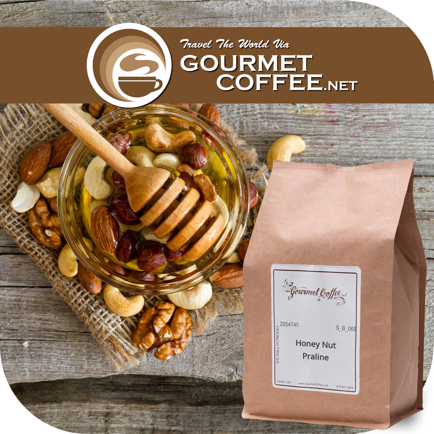 Honey Nut Praline Flavored Coffee
