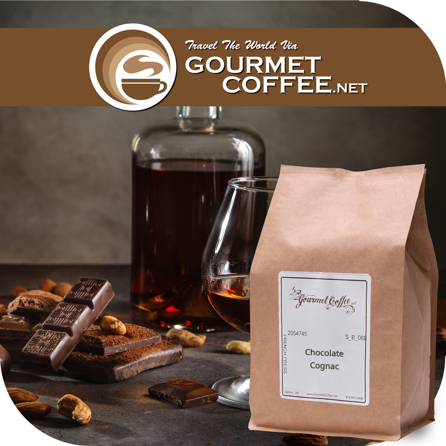 Chocolate Cognac Flavored Coffee
