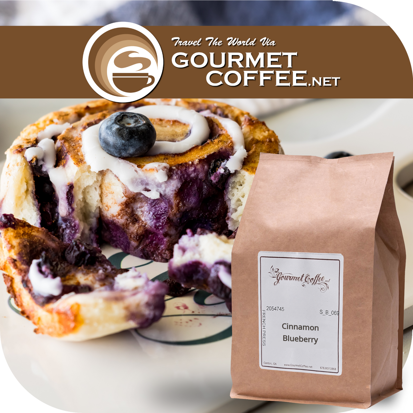 Cinnamon Blueberry Flavored Coffee